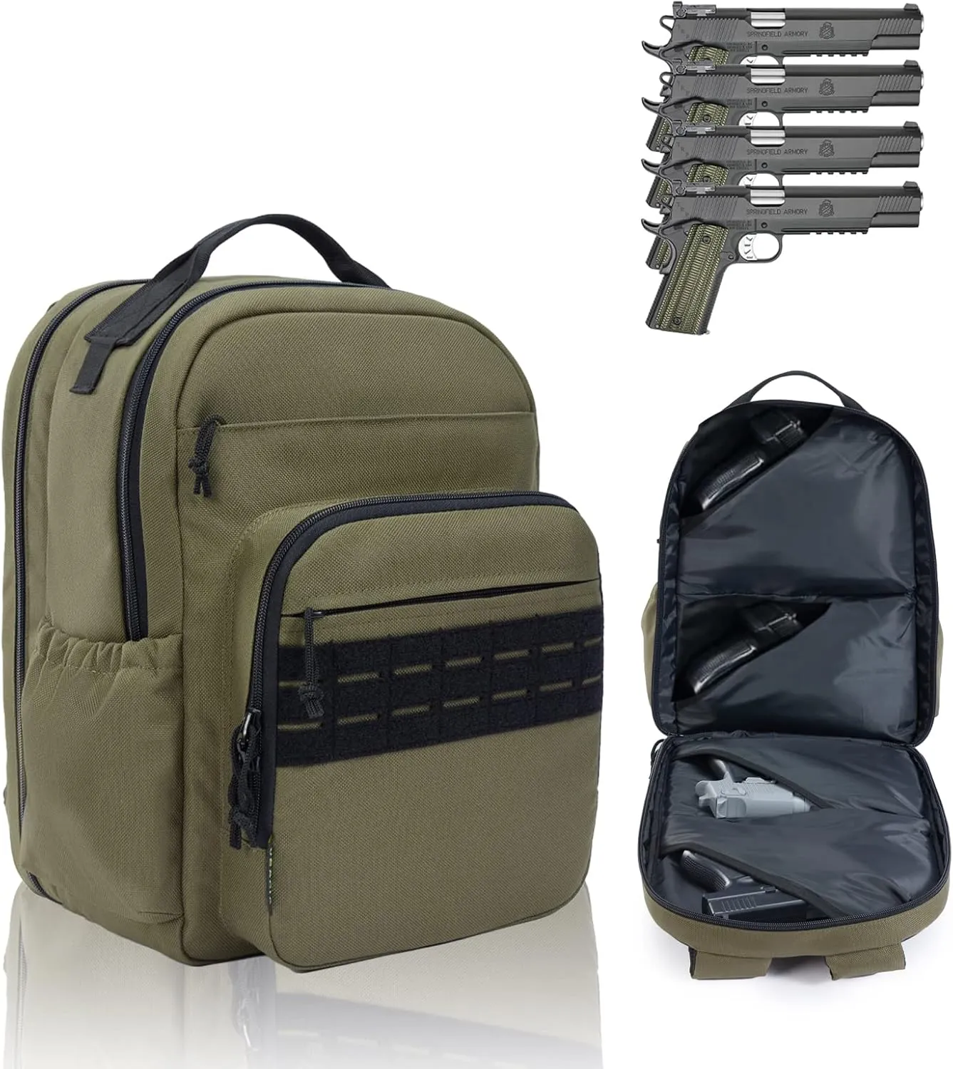 VEAGIA Range Backpack Pistol Range Bag For Handguns And Ammo Gun Cases Pistol Bags With Lockable Explosion-Proof Zippers
