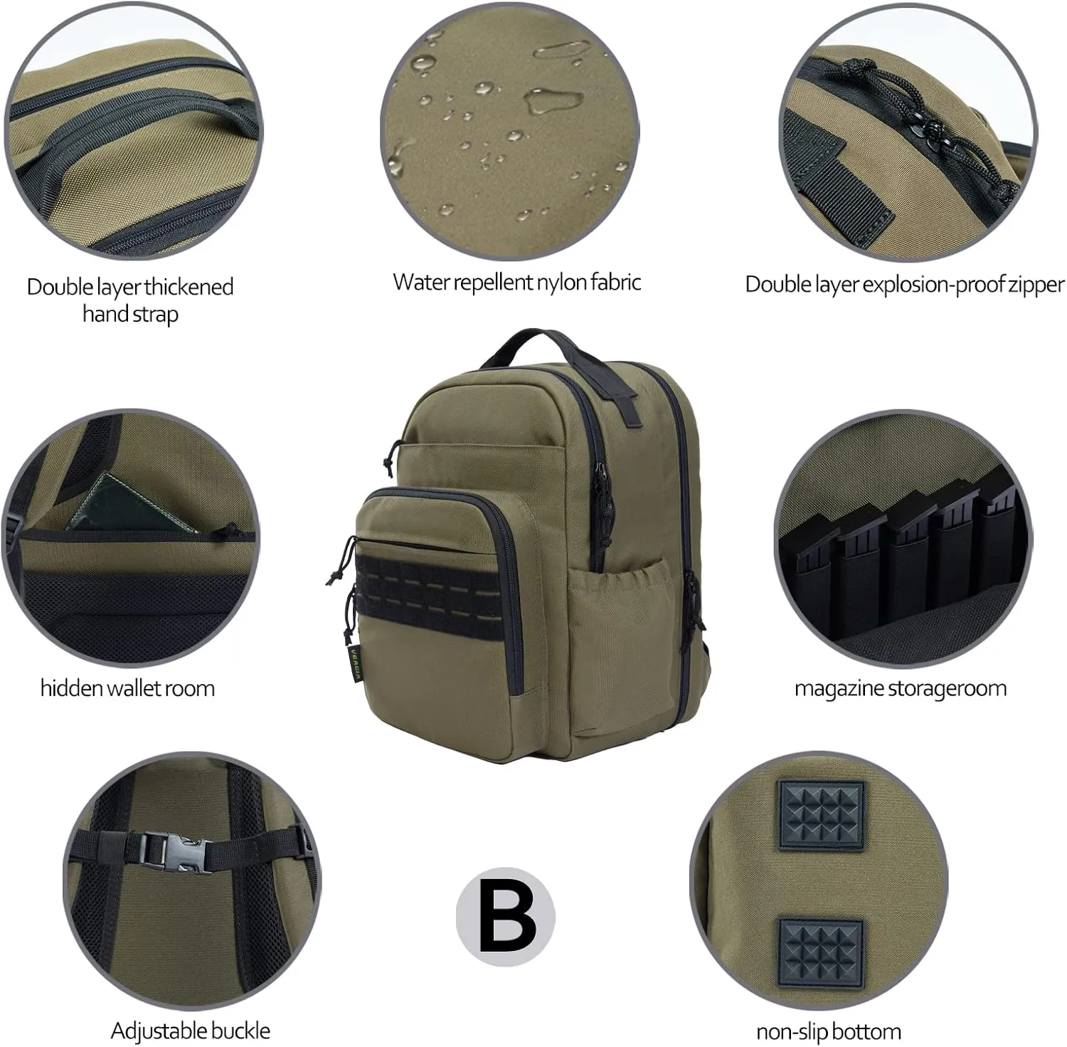 VEAGIA Range Backpack Pistol Range Bag For Handguns And Ammo Gun Cases Pistol Bags With Lockable Explosion-Proof Zippers