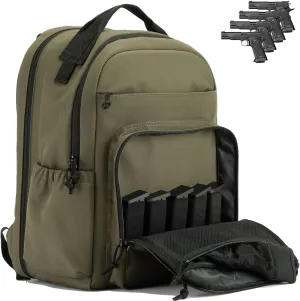 VEAGIA Range Backpack Pistol Range Bag For Handguns And Ammo Gun Cases Pistol Bags With Lockable Explosion-Proof Zippers
