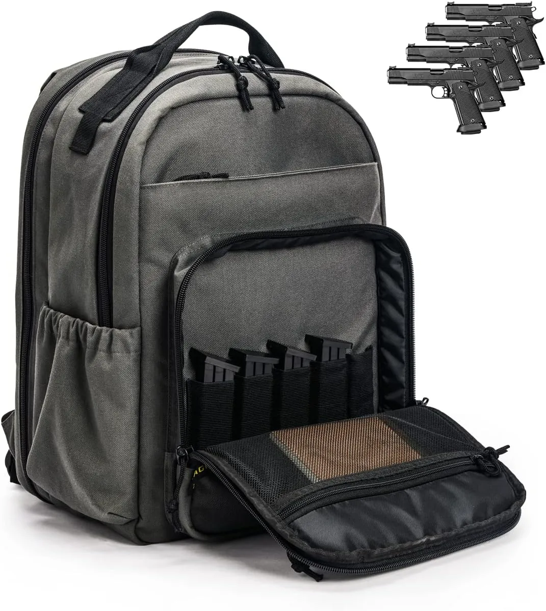 VEAGIA Range Backpack Pistol Range Bag For Handguns And Ammo Gun Cases Pistol Bags With Lockable Explosion-Proof Zippers