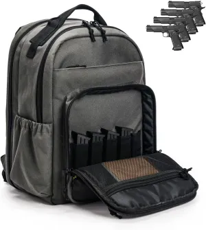 VEAGIA Range Backpack Pistol Range Bag For Handguns And Ammo Gun Cases Pistol Bags With Lockable Explosion-Proof Zippers