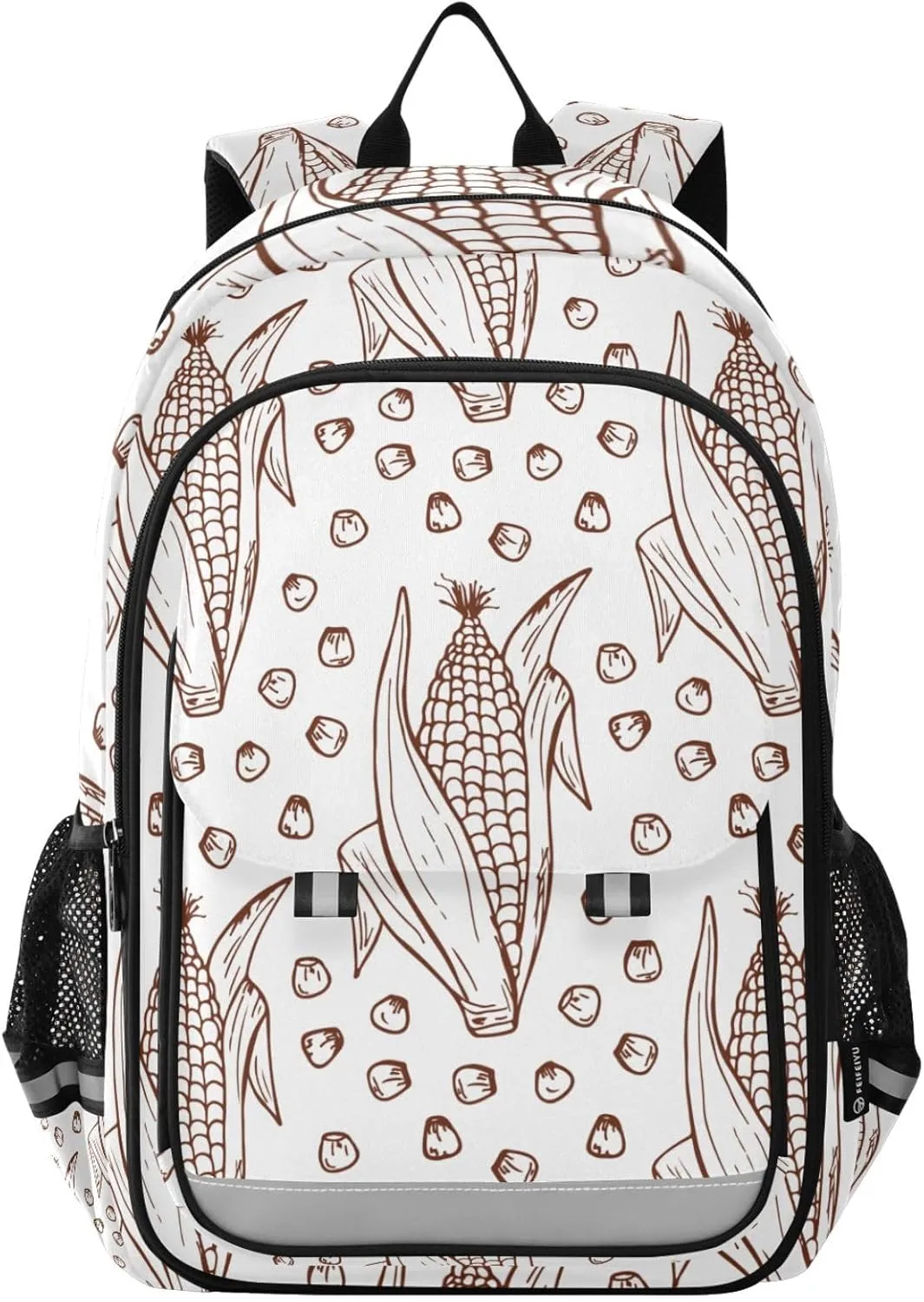 Vegetable Corn Pattern Backpack Boys Girls Elementary School Bags Bookbags Laptop Backpack Travel Daypack Safe Reflective Stripes