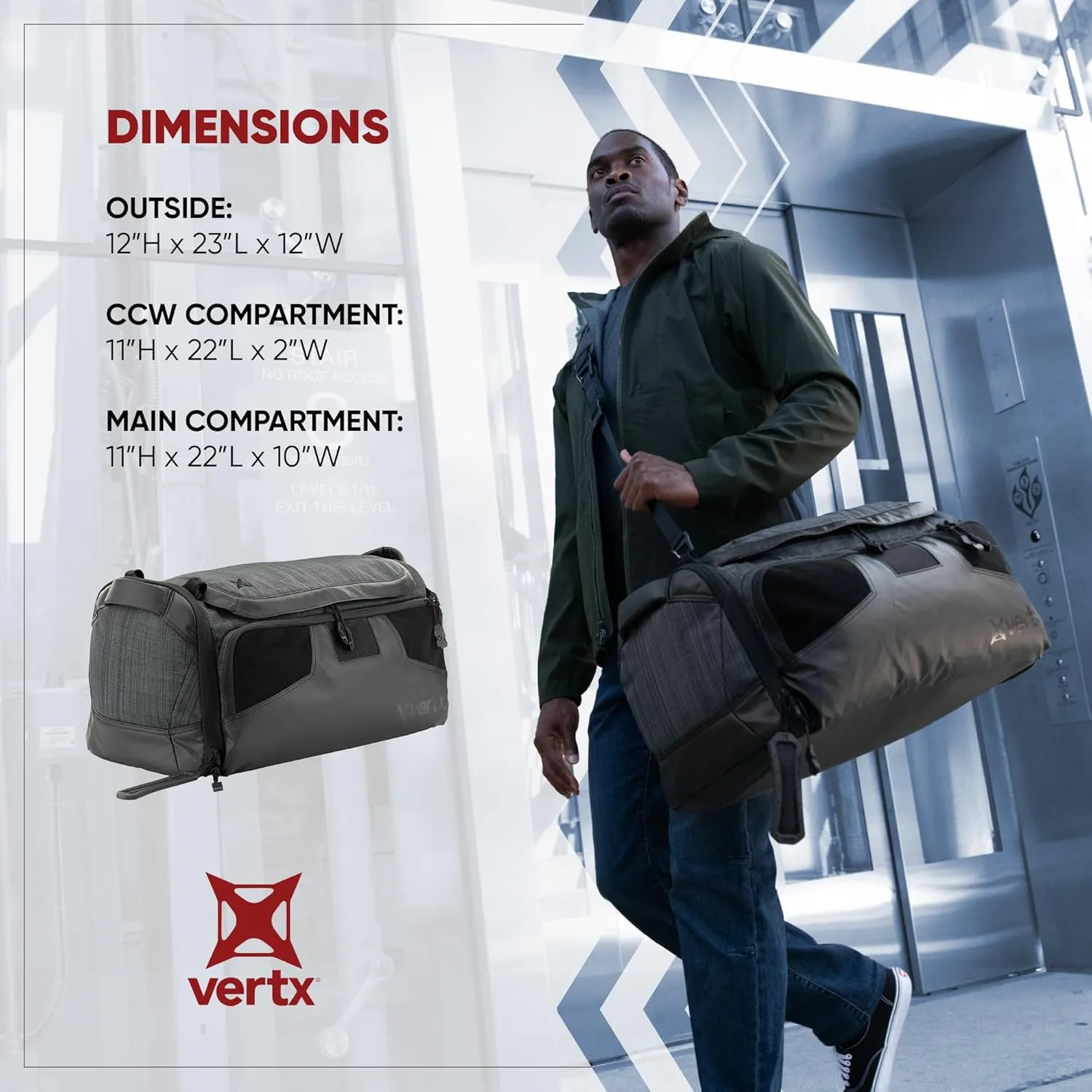 Vertx Contingency Tactical Duffle Bag, Travel Luggage Compatible with Vertx Tactigami for Survival EDC Gear