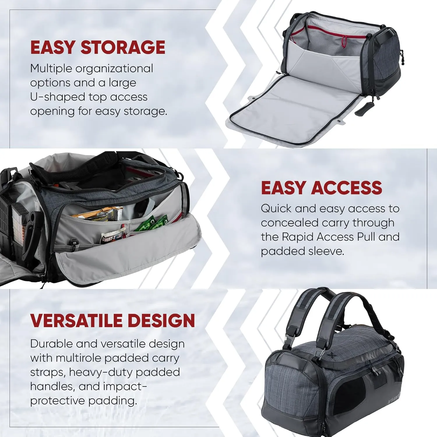 Vertx Contingency Tactical Duffle Bag, Travel Luggage Compatible with Vertx Tactigami for Survival EDC Gear