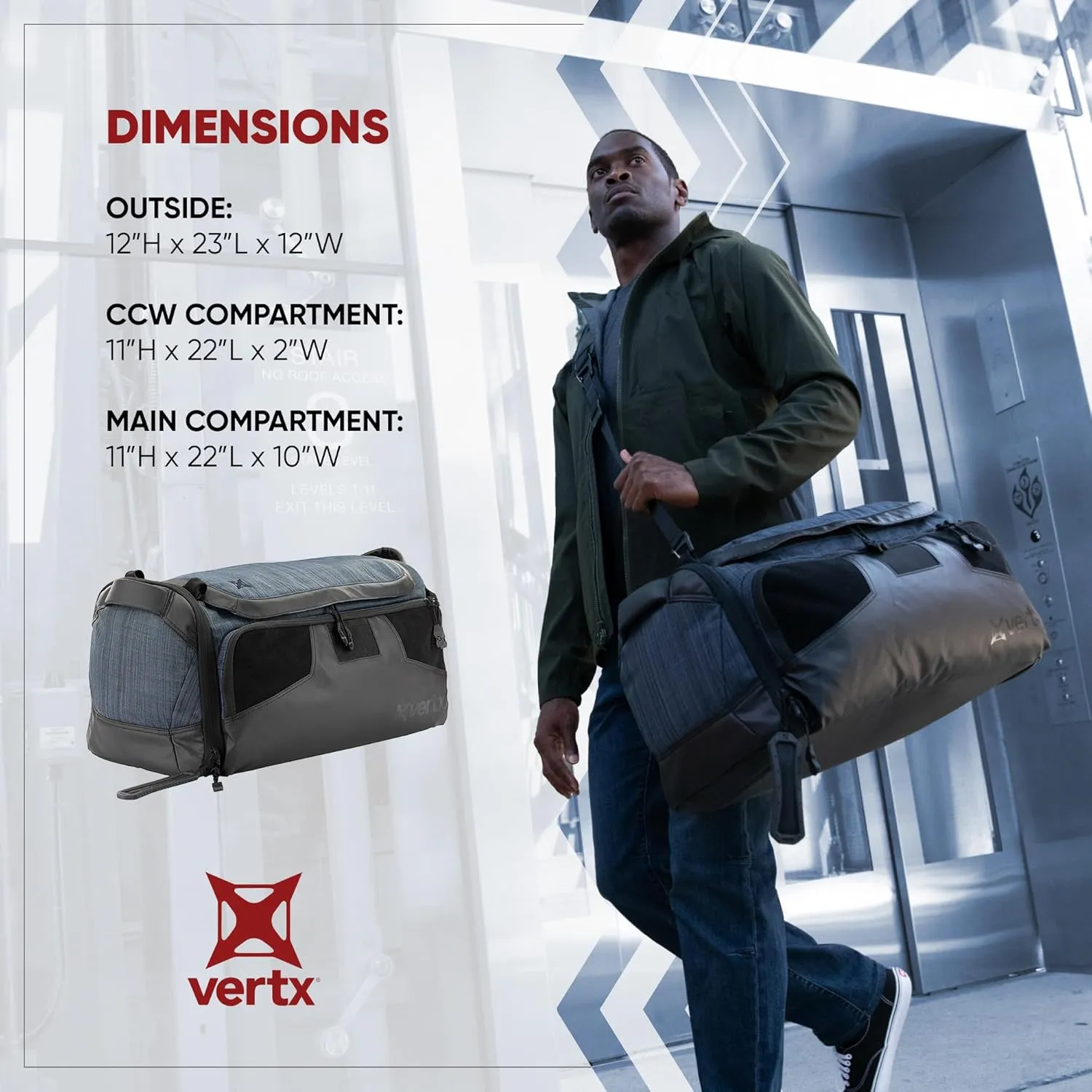 Vertx Contingency Tactical Duffle Bag, Travel Luggage Compatible with Vertx Tactigami for Survival EDC Gear