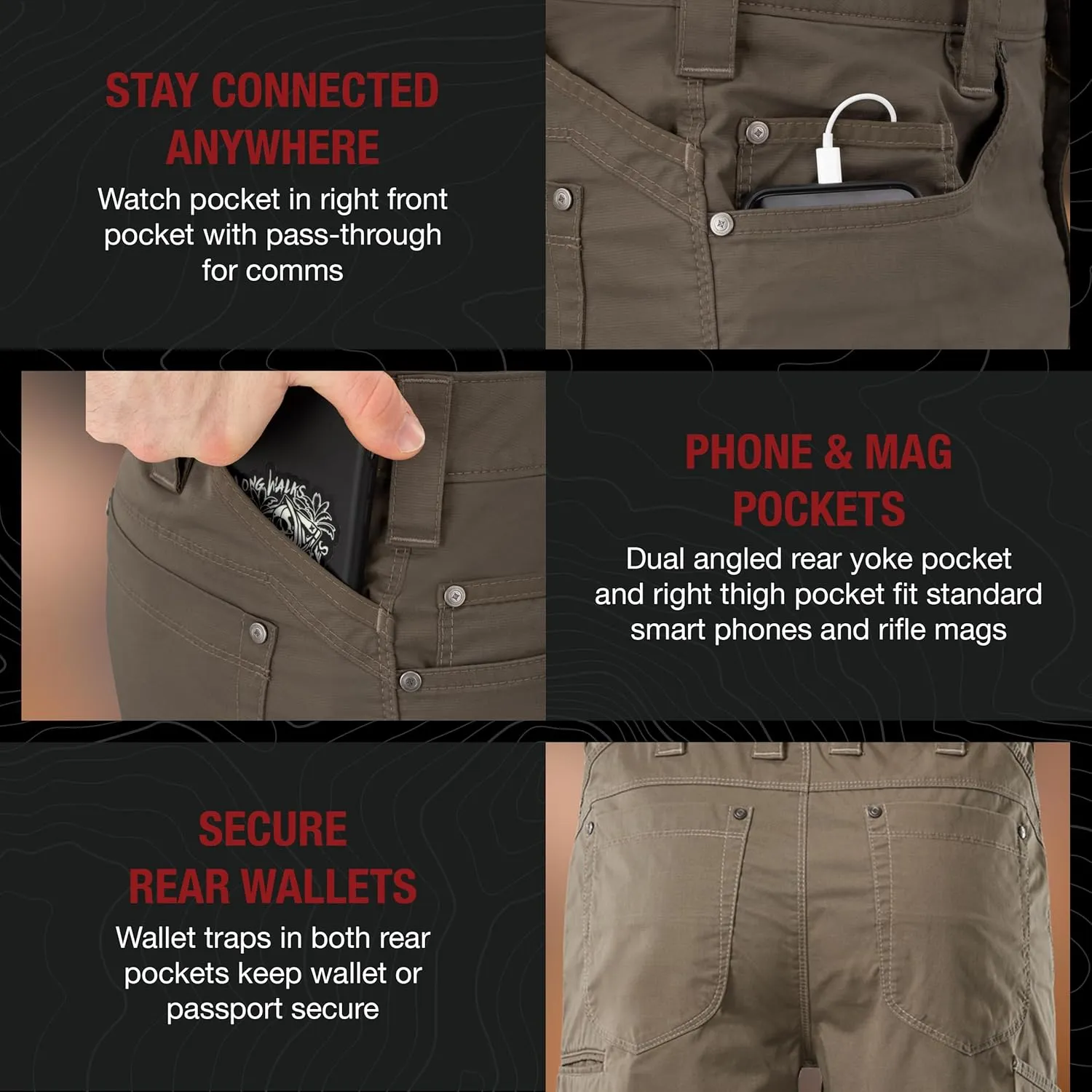 Vertx Cutback Mens Tactical Cargo Shorts 11 inches, Outdoor Short with 8 Pockets for EDC Survival Gear Concealed Carry