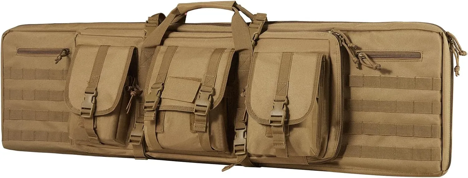 VEVOR Rifle Bag, Tactical Double Long Gun Bag, Soft Rifle Case with Lockable Zipper, Portable Handle & Shoulder Strap, 3 Large Storage Pockets Rifle Case for Two 40" Rifles & 2 Pistols