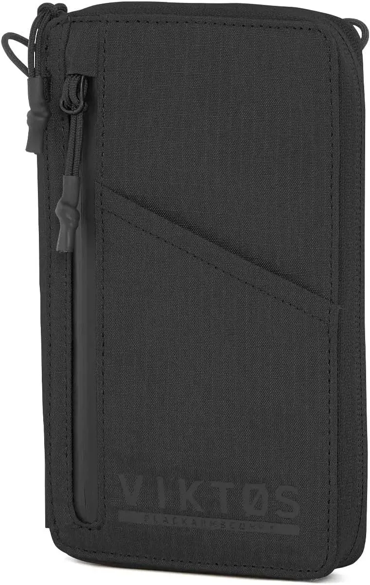 VIKTOS Upscale Travel Wallet | Durable Weather-Resistant Compact Lightweight Tactical Everyday Carry Outdoor Storage Accessory Reinforced with a Carbon Fiber Chassis | 7.5" H x 4.5" W x 1" D, Black