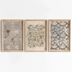 Vintage Botanical Wall Art Decor Antique Floral Canvas Wall Art Neutral Flower Prints Poster Vintage Farmhouse Pictures Painting for Living Room Bedroom 16x24 Inch Unframed Set of 3