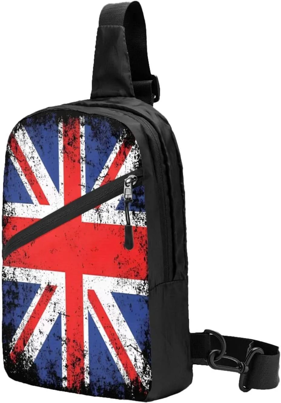 Vintage British England UK English Flag Crossbody Bag Portable Sling Bags Foldable Chest Daypack Reusable Sports Shoulder Backpack Diagonally Casual Rucksack Travel Bag