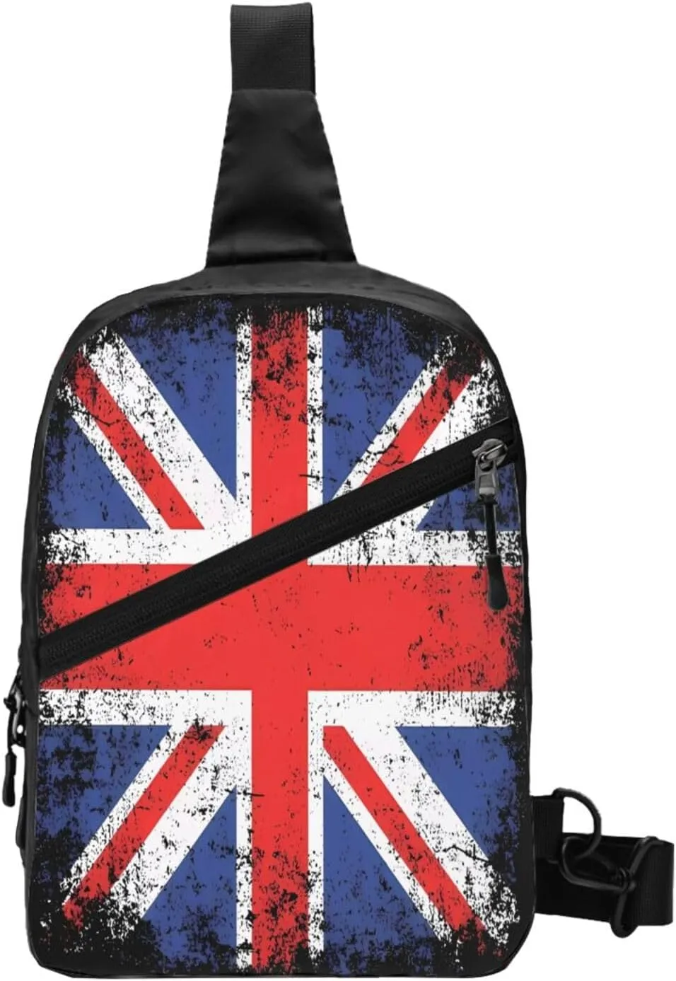 Vintage British England UK English Flag Crossbody Bag Portable Sling Bags Foldable Chest Daypack Reusable Sports Shoulder Backpack Diagonally Casual Rucksack Travel Bag