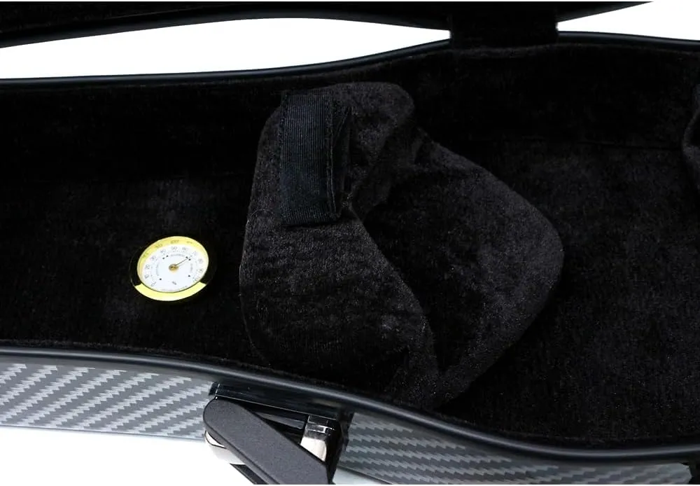 Violin Case 4/4 Full Size Carbon fiberglass Hard shell water-proof Violin travel cases with back straps (Black)
