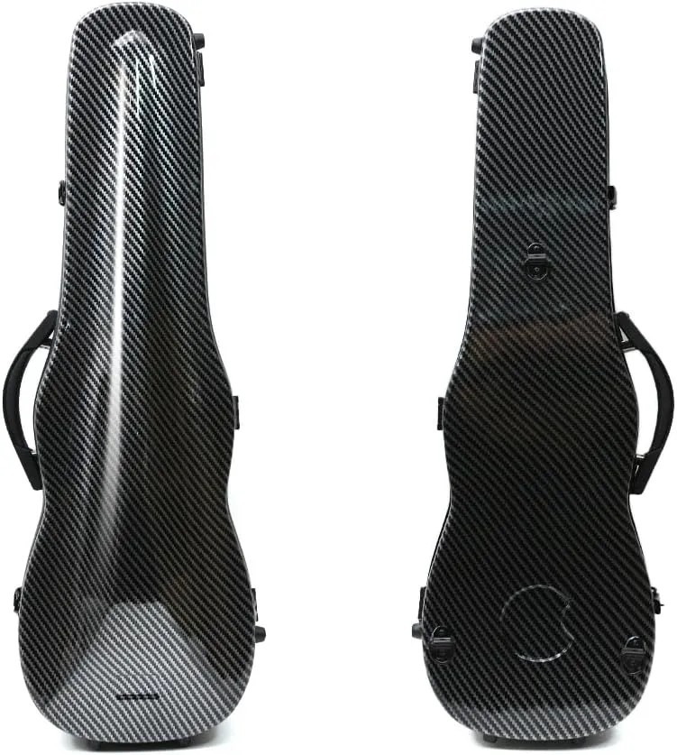 Violin Case 4/4 Full Size Carbon fiberglass Hard shell water-proof Violin travel cases with back straps (Black)