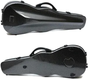Violin Case 4/4 Full Size Carbon fiberglass Hard shell water-proof Violin travel cases with back straps (Black)