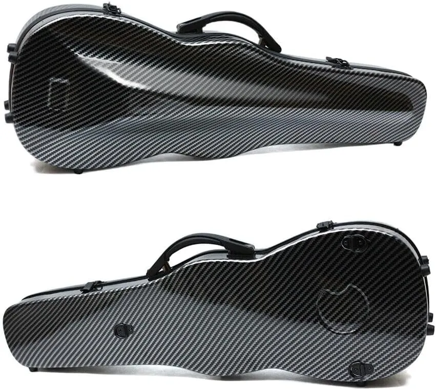 Violin Case 4/4 Full Size Carbon fiberglass Hard shell water-proof Violin travel cases with back straps (Black)