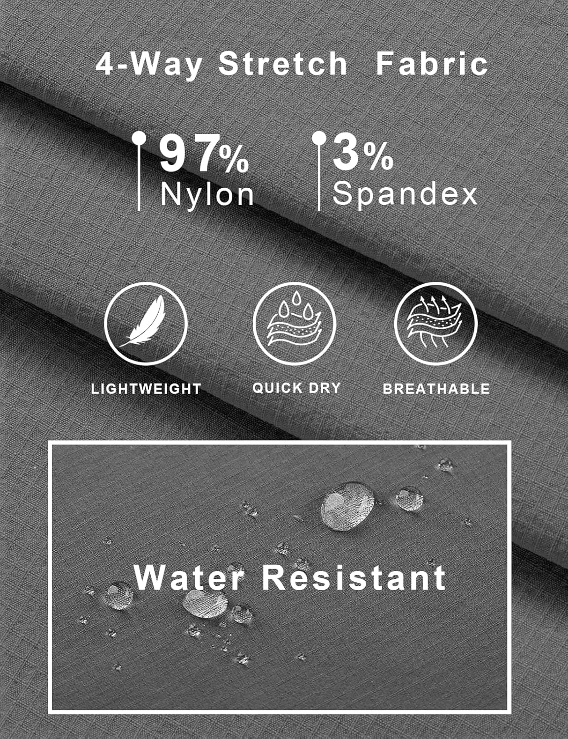 wantdo Men's Hiking Pants Lightweight Quick Dry Waterproof Breathable Tactical Cargo Pants for Outdoor Fishing Travel