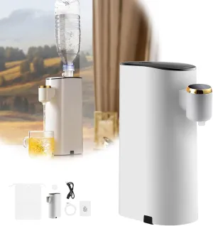Warm Water Dispenser for Baby Bottle, Instant Hot Water Dispenser, Portable Mineral/Bottled Hot Water Dispenser for Outdoor Travel Hotel, 5 Temperatures Choices, 1500W