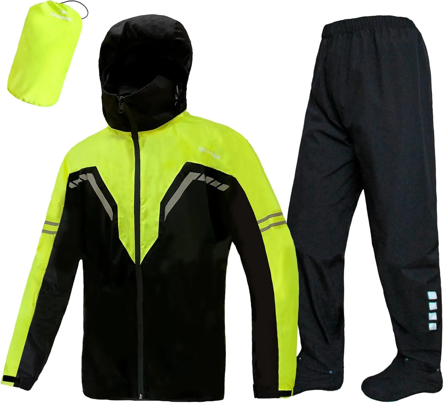 Waterproof Rain Suit for Men,Lightweight Rain Jackets and Pants Portable Reflective for Motorcycle Cycling Rain Gear