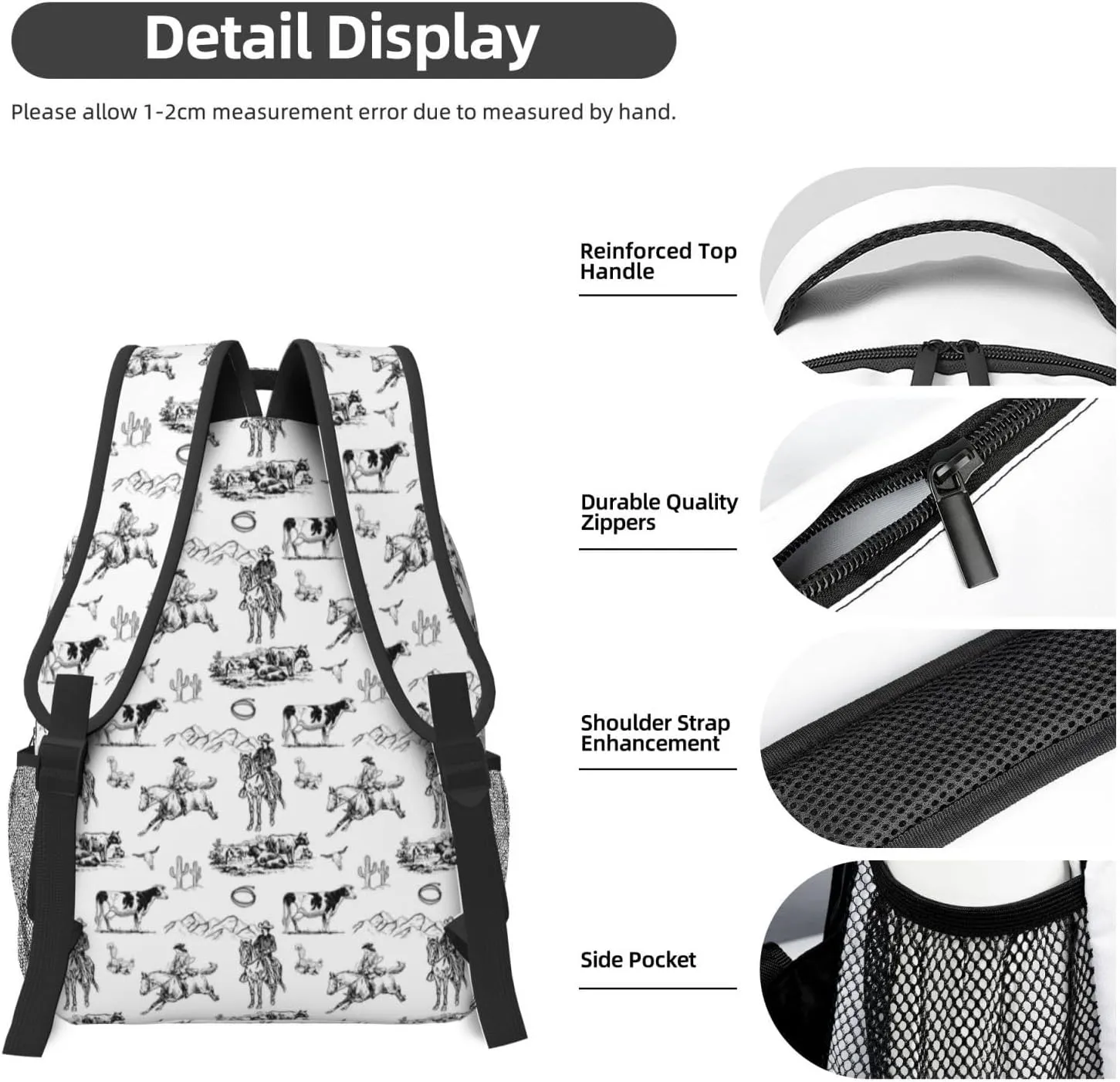 Western Backpack for Women Boho Style Travel Backpack Purse Casual Daypack for Laptop College (#1-Western Scene)