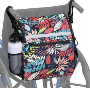 Wheelchair Bags, Wheelchair Backpack with Cup Holder, Wheelchair Bags to Hang on Back, Electric Wheel Chair Accessories, Large Storage Bag for Walker Rollator