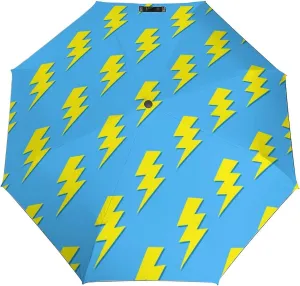 Windproof Travel Umbrellas for Rain,Bright Lightning Bolt Blue Durable & Compact Umbrella-Waterproof Canopy for Backpack, Purse, Portable, Umbrella for Travel