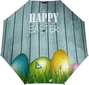 Windproof Travel Umbrellas for Rain,Easter With Color Eggs Durable & Compact Umbrella-Waterproof Canopy for Backpack, Purse, Portable, Umbrella for Travel