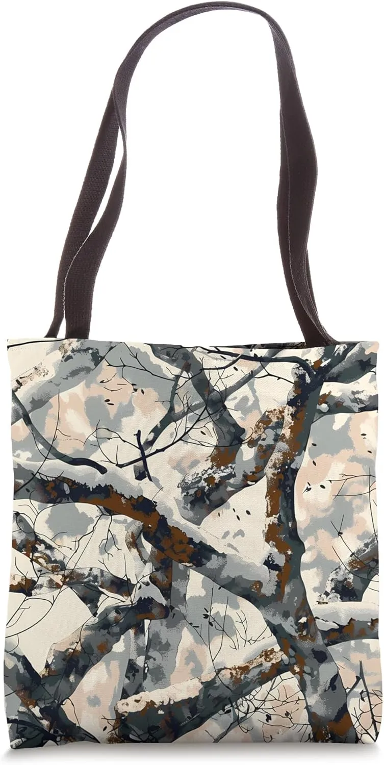 Winter Camouflage Jacket - Snowstorm Camo Print Tote Bag