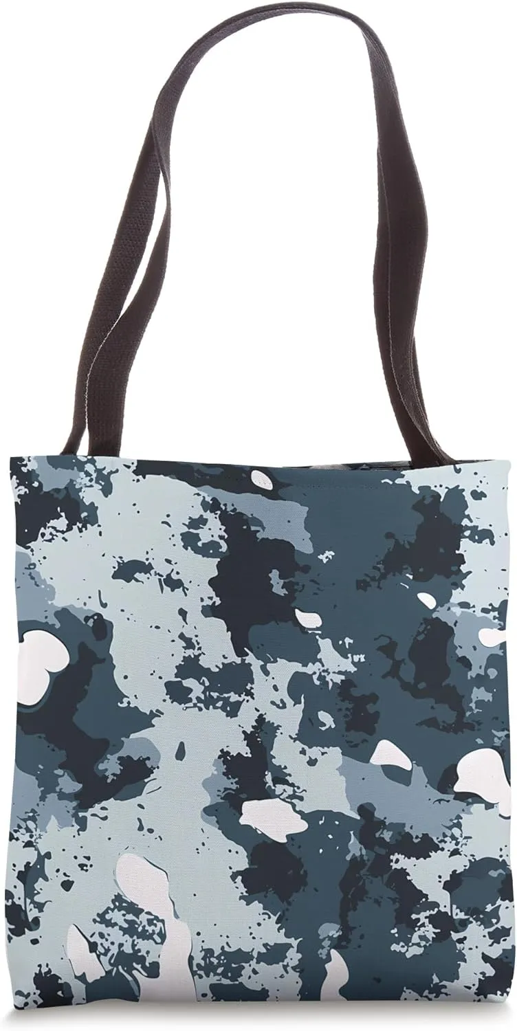 Winter Camouflage Jacket - Snowstorm Camo Print Tote Bag