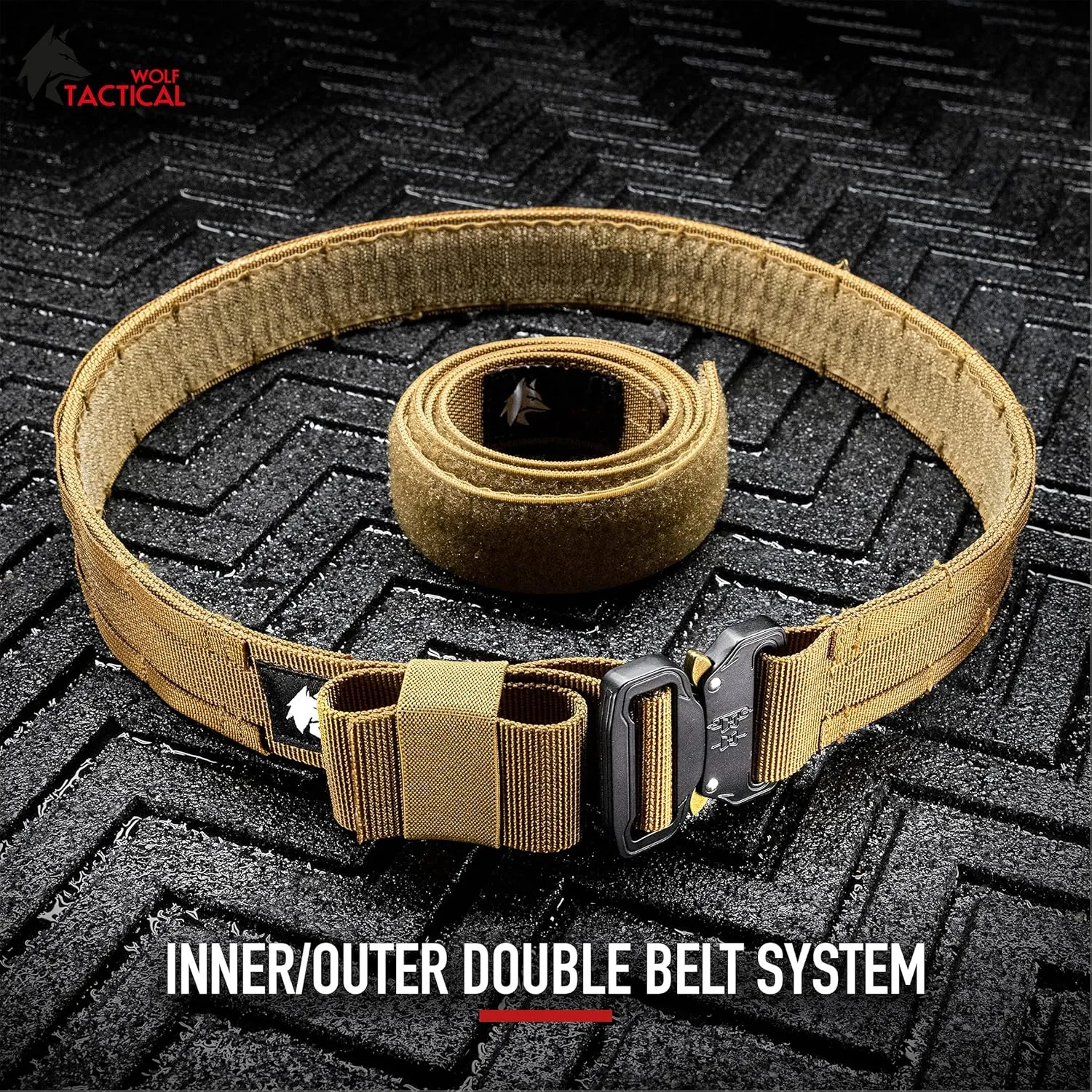 WOLF TACTICAL Molle Duty Belt - Duty Belts Law Enforcement Battle Belts Tactical Gun Belt 1.75” Quick Release Combat Belt