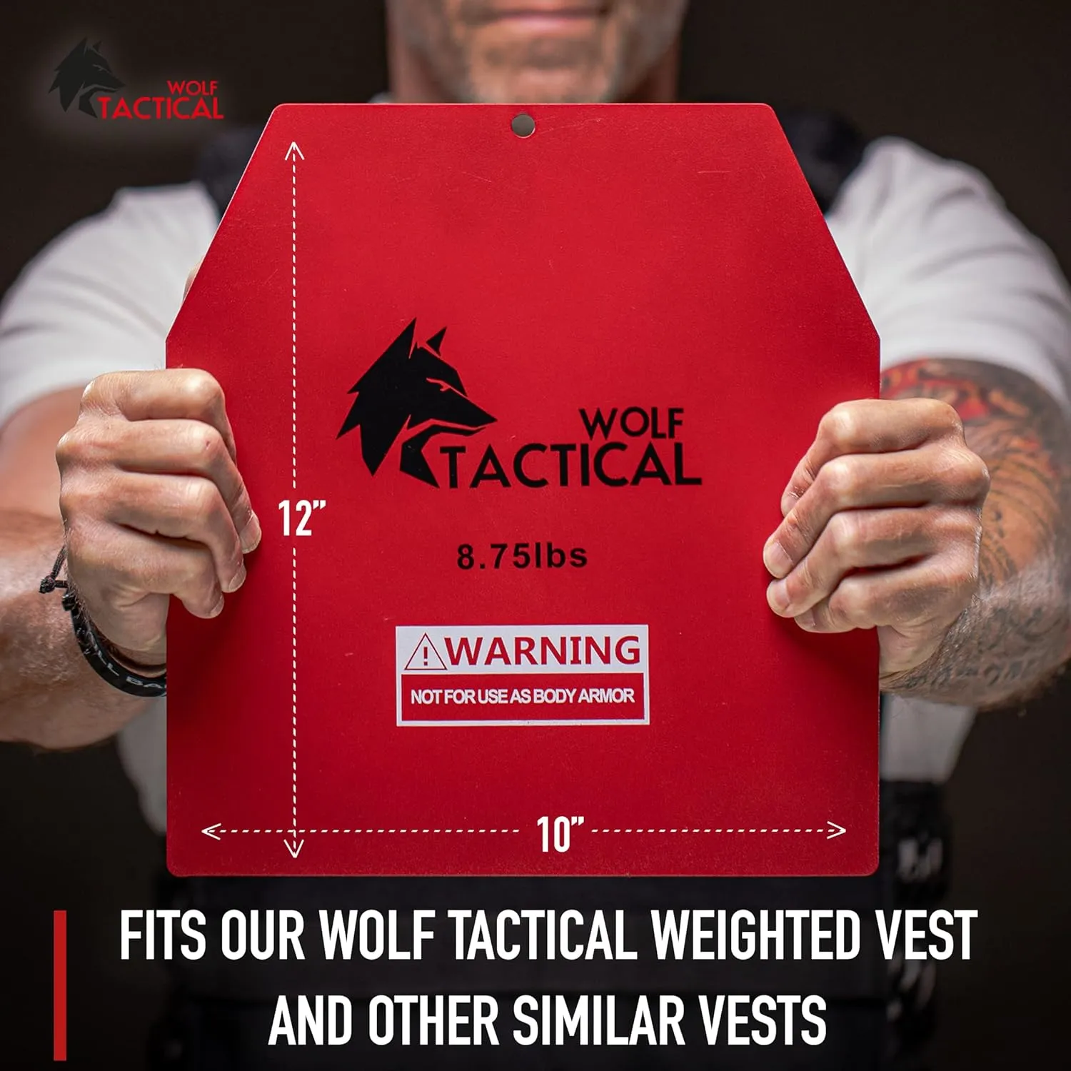 WOLF TACTICAL Weight Vest Plates - 5.75/8.75/14.5/19.75LB Pairs - WODs, Strength Training, Running, Heavy Workouts