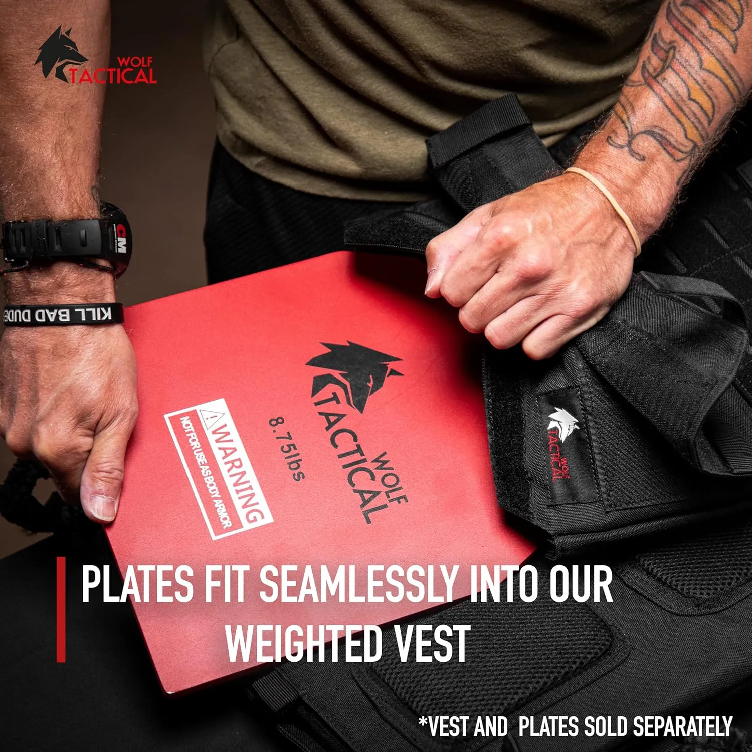 WOLF TACTICAL Weight Vest Plates - 5.75/8.75/14.5/19.75LB Pairs - WODs, Strength Training, Running, Heavy Workouts