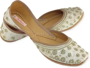 Women's Phulkari Mirror Multicolor Genuine Soft Leather Embroidered Jutis | Bite and Pinch Free Jutti | Punjabi Formal Juttis | Girl's Indian Wedding Flat Ladies Mojari | Formal Ethnic Juti |