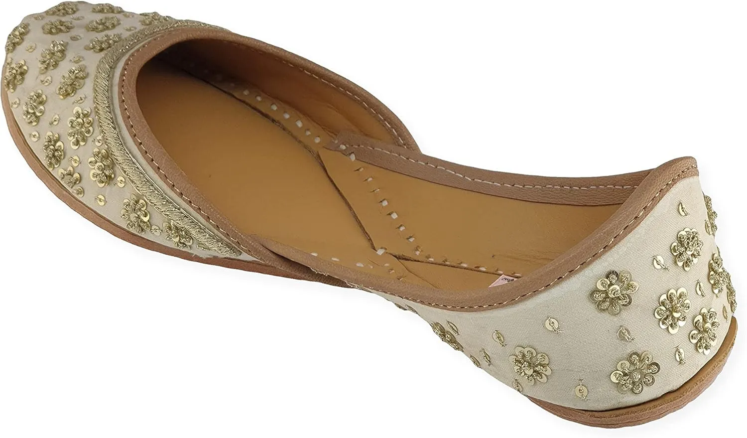 Women's Phulkari Mirror Multicolor Genuine Soft Leather Embroidered Jutis | Bite and Pinch Free Jutti | Punjabi Formal Juttis | Girl's Indian Wedding Flat Ladies Mojari | Formal Ethnic Juti |