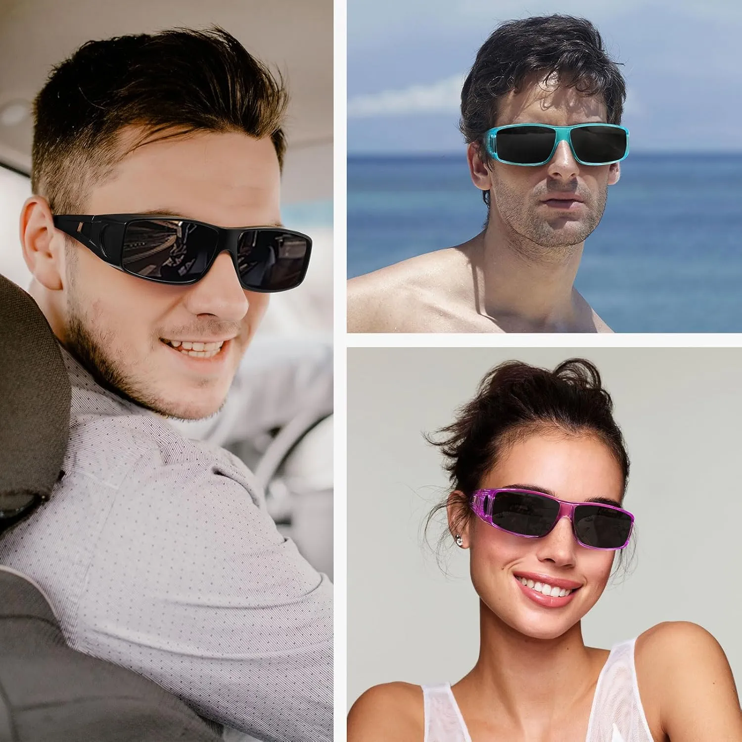 Wzerry Fit Over Glasses Sunglasses for Women Men, Polarized Oversized Sun Glasses for Prescription Glasses UV400 Protection