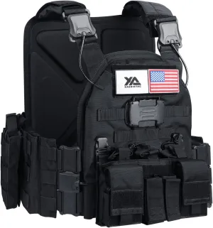 xaegistac Tactical Vest - Durable MOLLE System Military Gear, Adjustable Modular Design for Outdoor, Hunting, and Security