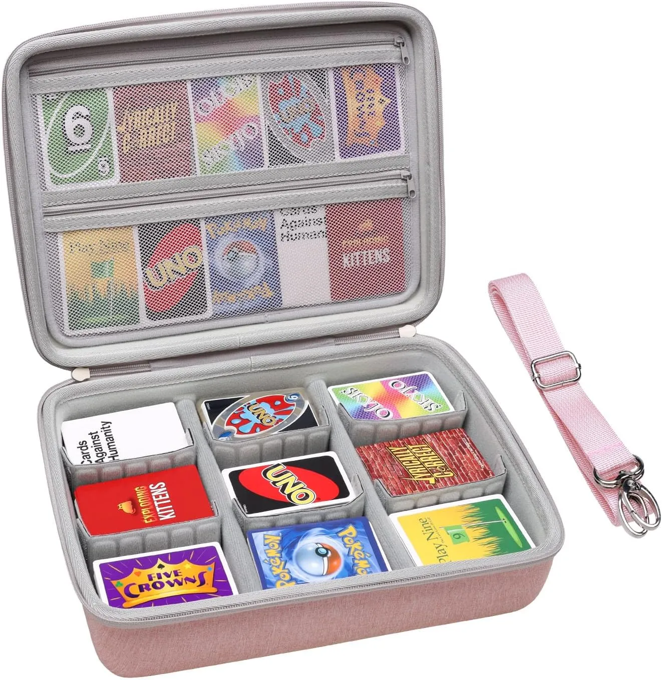 XANAD Card Game Case Fits 3000  Cards, Fits for Baseball Sports playing card/UNO/playing card Against Humanity Card Game and All Other Card Games Expansions (Pink)