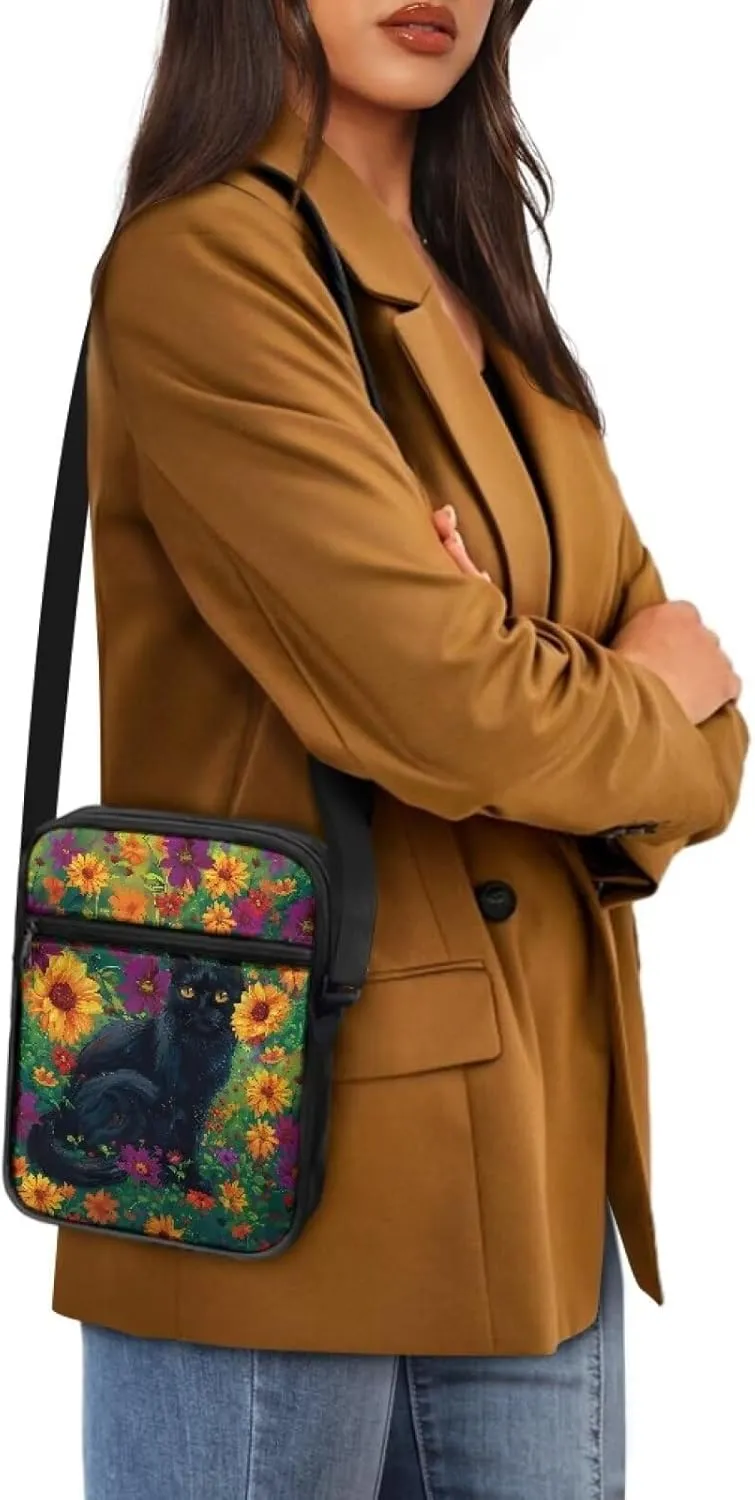 Xoenoiee Mini Messenger Bag Men Women Sling Bags with Multi Pockets Lightweight Small Crossbody Bag for Outing Daily