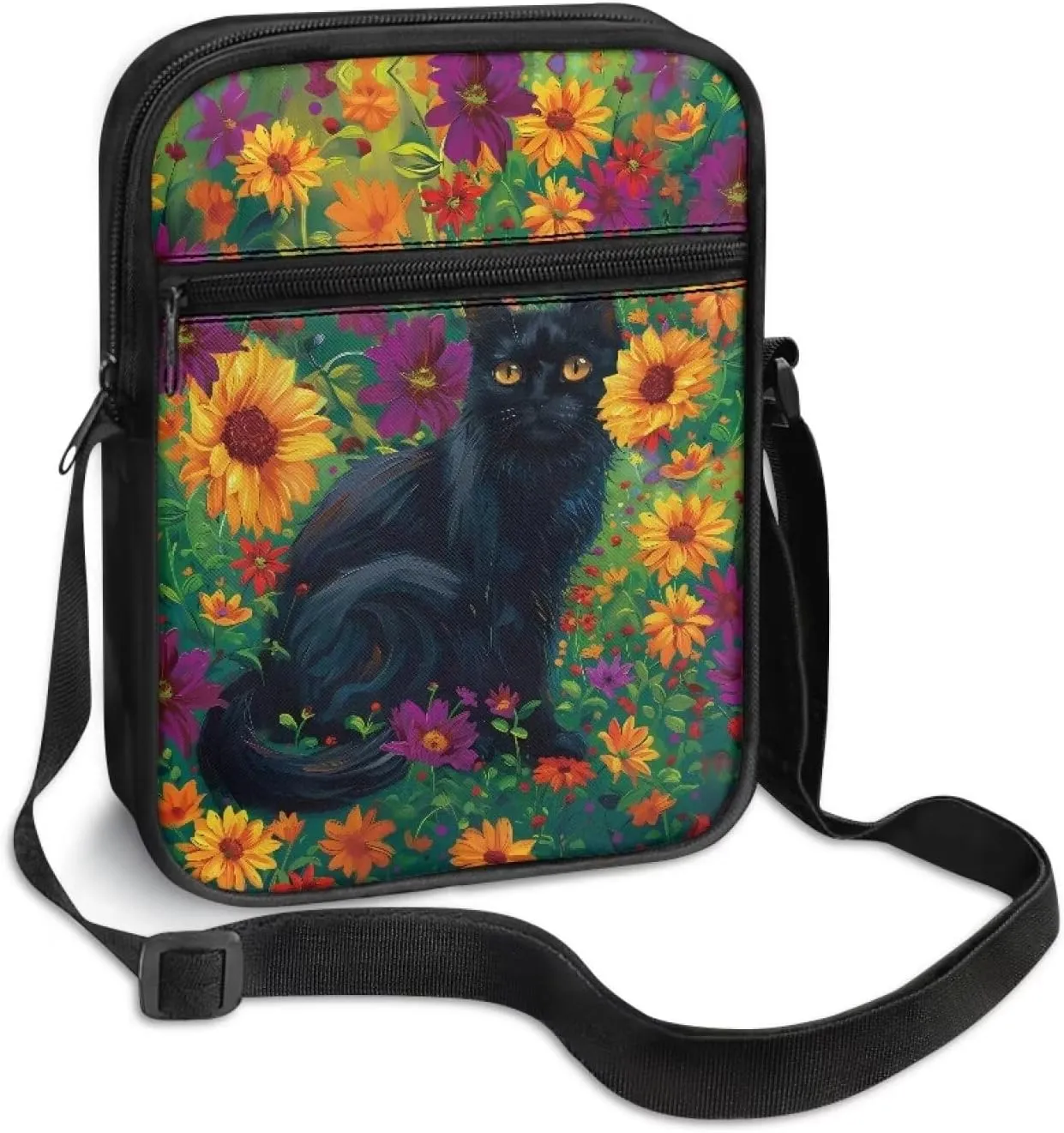 Xoenoiee Mini Messenger Bag Men Women Sling Bags with Multi Pockets Lightweight Small Crossbody Bag for Outing Daily