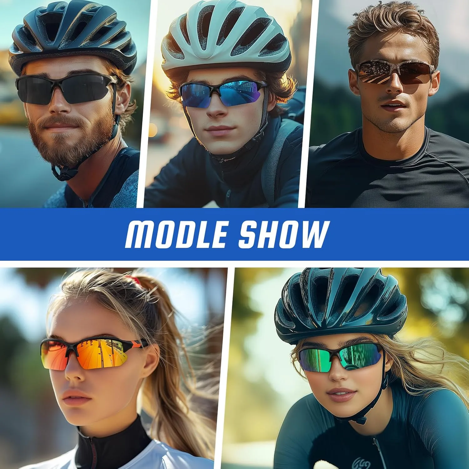 XVXV Polarized Sports Sunglasses for Men - UV Protection Half Frame Sun Glasses for Running Fishing
