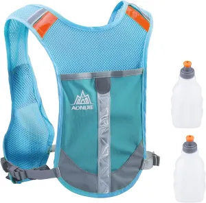 YAPJEB Ultralight Running Vest Women Men Reflective Breathable Hydration Backpack with Water Bottles for Hiking Camping Marathon Cycling Race