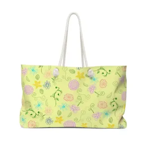 Yellow Oversized Polyester Weekender Bag for Travel
