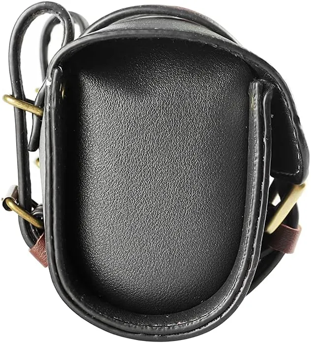 YIBO Motorcycle Fork Bag Quick Release Bag Side Bag Waterproof Universal Tool Bag American Bicycle Side Bag Leather Small Tool Bag (Black 1)