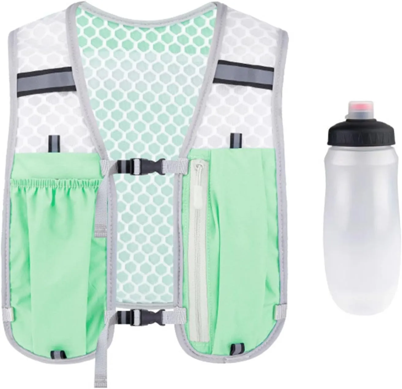 YIJU Hydration Vest Water Pack Running Vest Daypack Outdoor Sport Bag with 550ml Soft Bottle for Camping Hiking Marathoner Trail