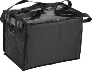 Yosoo Insulated Food Delivery Bag Portable Bottom Plate Frame Shoulder Strap Oxford Cloth Reusable Food Delivery Inner Fastener Reflective Strip for Catering Restaurant (22L)