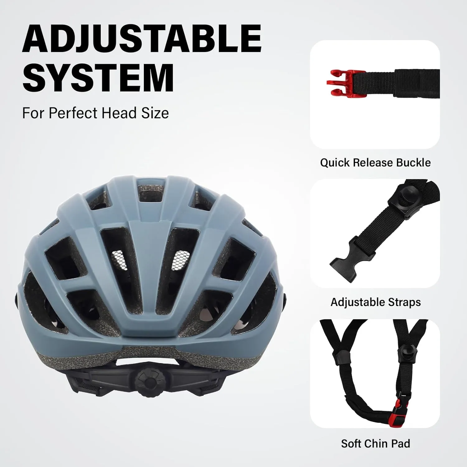 Youth Adult Road Bike Helmet, Men Women Adjustable Mountain Bicycle Helmet with Detachable Visor, 2 Sizes for Age 8-14  Youth, Kids, Adult