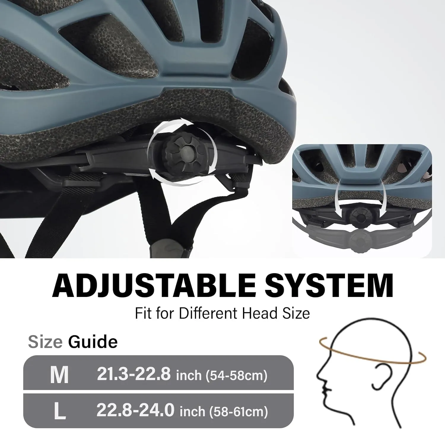 Youth Adult Road Bike Helmet, Men Women Adjustable Mountain Bicycle Helmet with Detachable Visor, 2 Sizes for Age 8-14  Youth, Kids, Adult