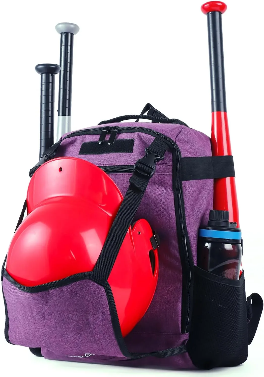Youth Baseball bag softball Bat bag& backpack, T-Ball & Softball Equipment for Youth,Holds 2 Bats,Water Bottel,Helmet, Gloves, Cleats, Helmet Holder and Includes Fence Hook