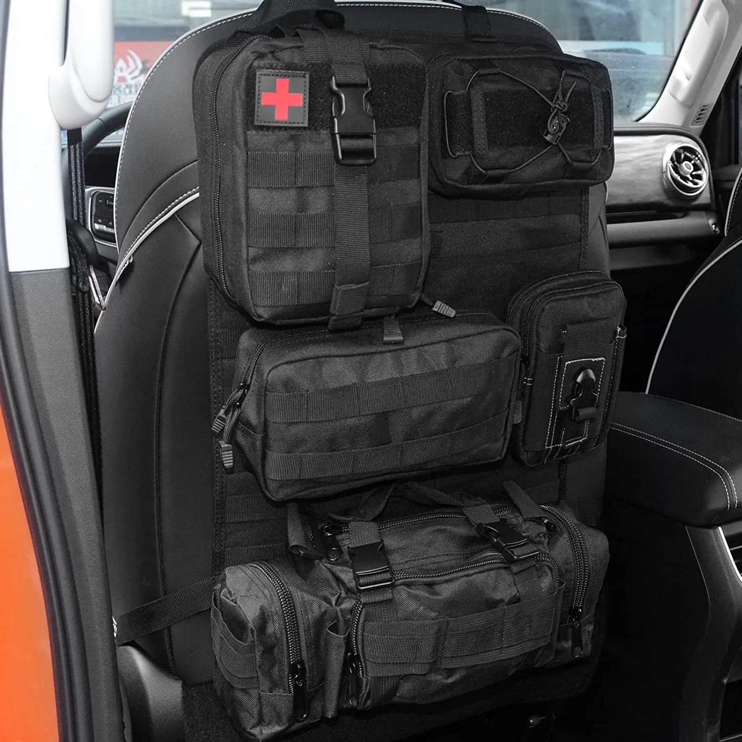 Z8 Tactical Front Seat Back Storage Bag/Hanger Bag Organizer with 5 Bags,Universal fits for All Vehicel