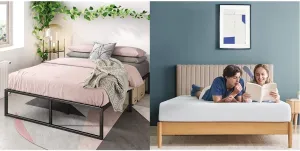 Zinus Lorelei 14" Metal Platform Bed Frame & 6" Green Tea Cooling Memory Foam Mattress Bundle, Full