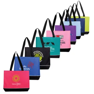 Zipper Polyester Bright Colors Tote Bag